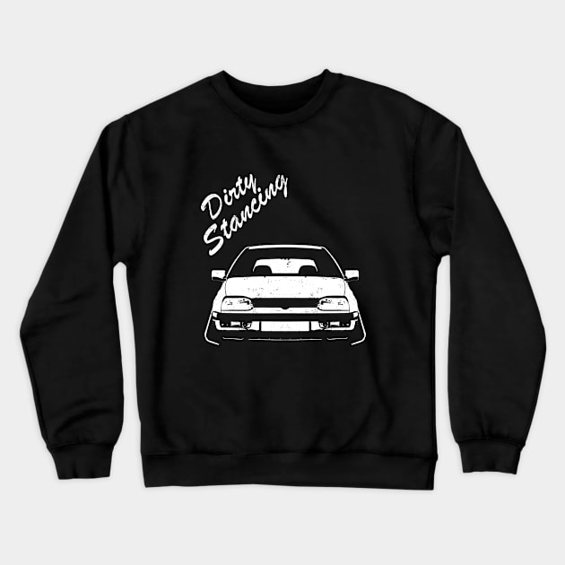 stance tuning dirty stancing very low car Crewneck Sweatshirt by WOS